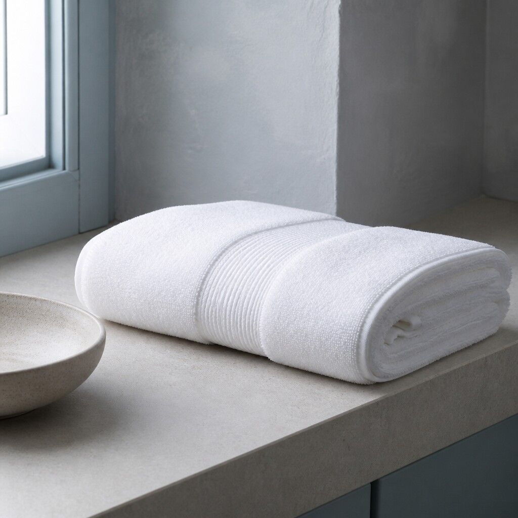 Folded Turkish cotton bath towel